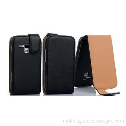 Vertical PU Samsung Phone Leather Cases Cover with Plain We